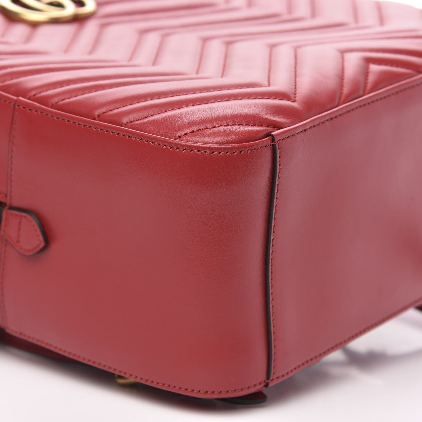 Calfskin Matelasse GG Marmont Dome Backpack Hibiscus Red