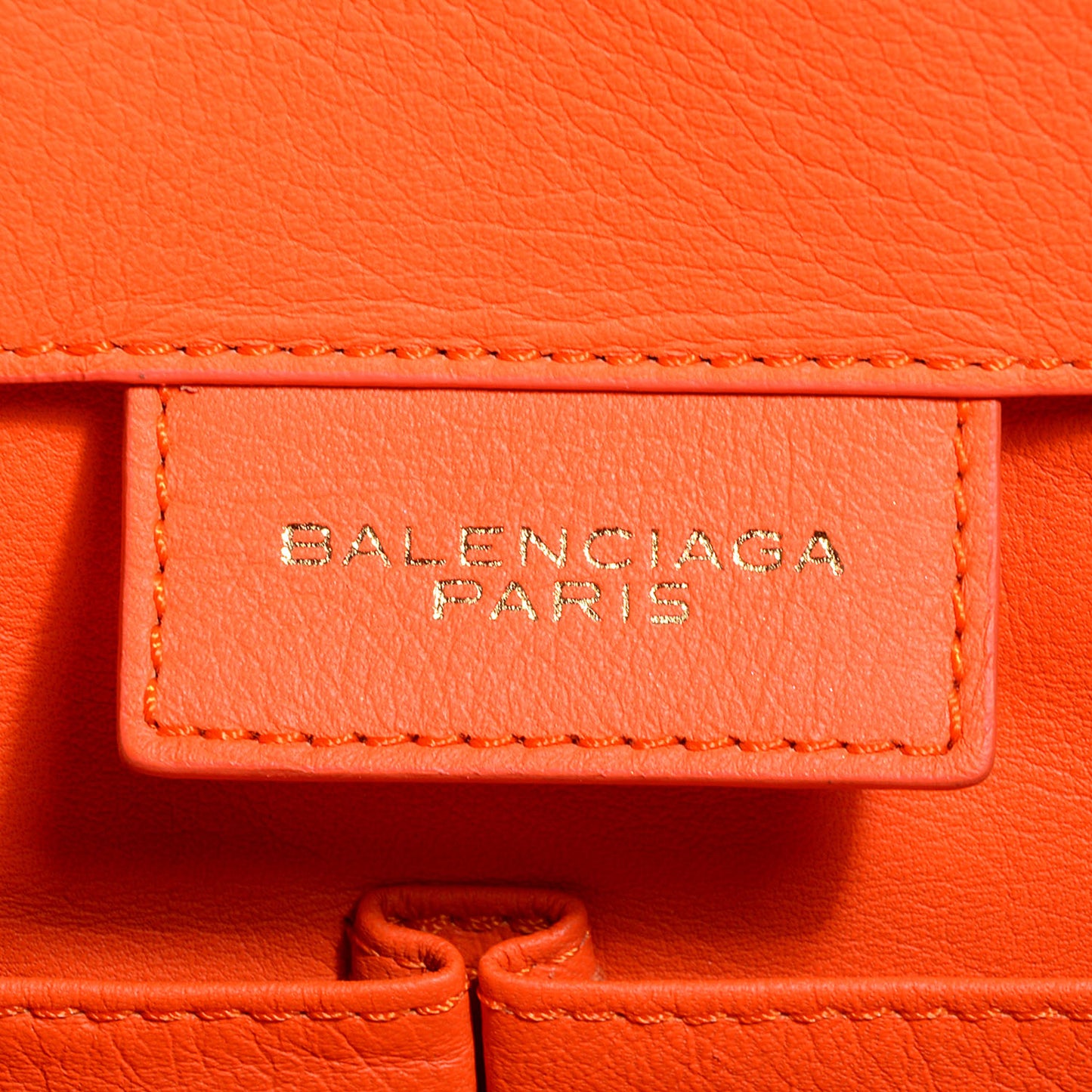 Veau Leather Papier A4 Tote Tangerine