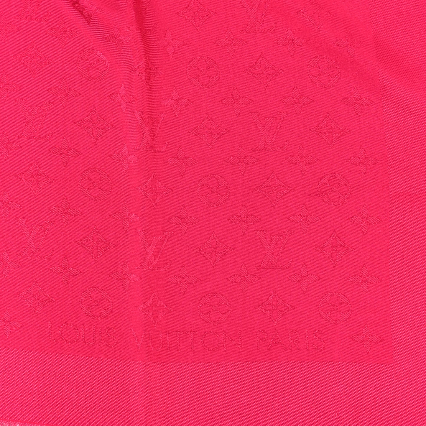 Silk Wool Monogram Shawl Berry