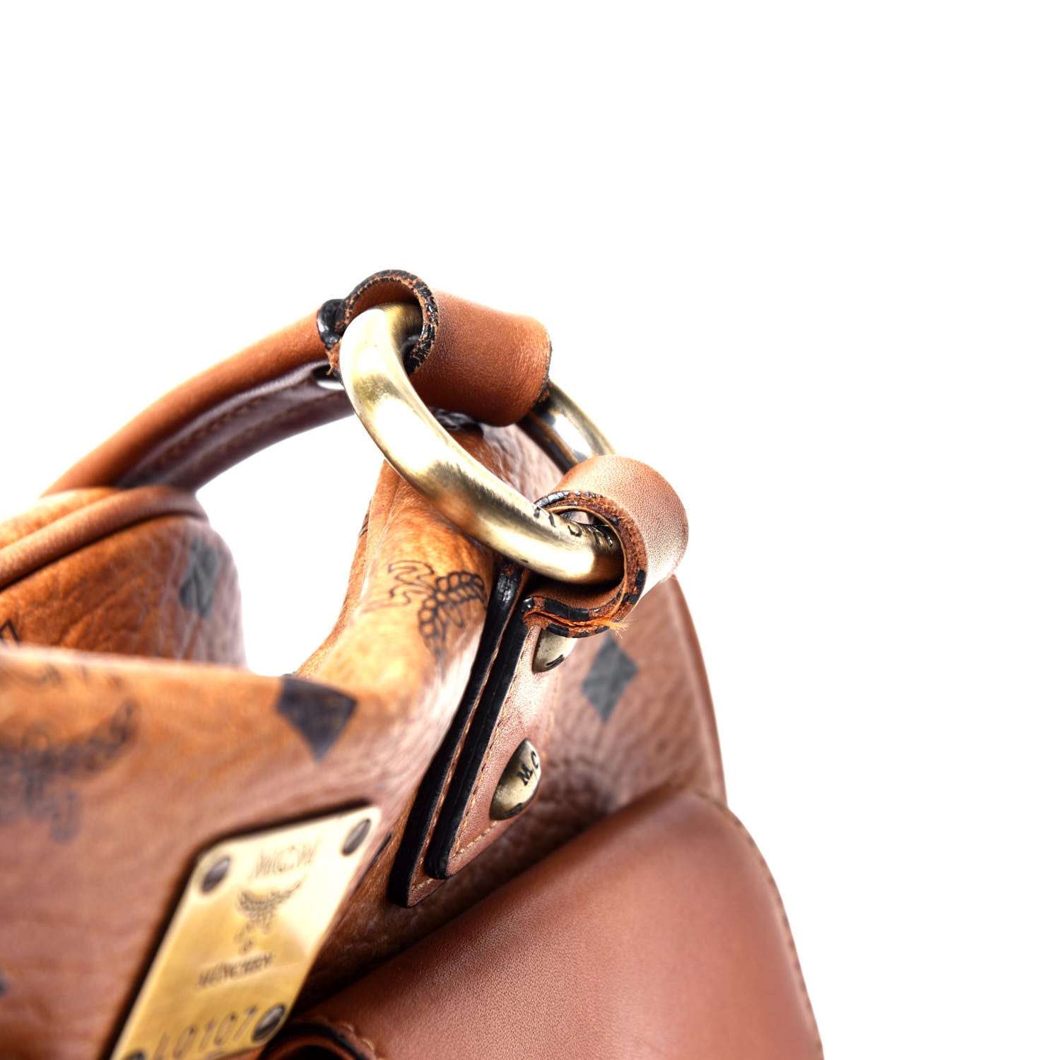 MCM Visetos Pocket Satchel Cognac 5 of 5