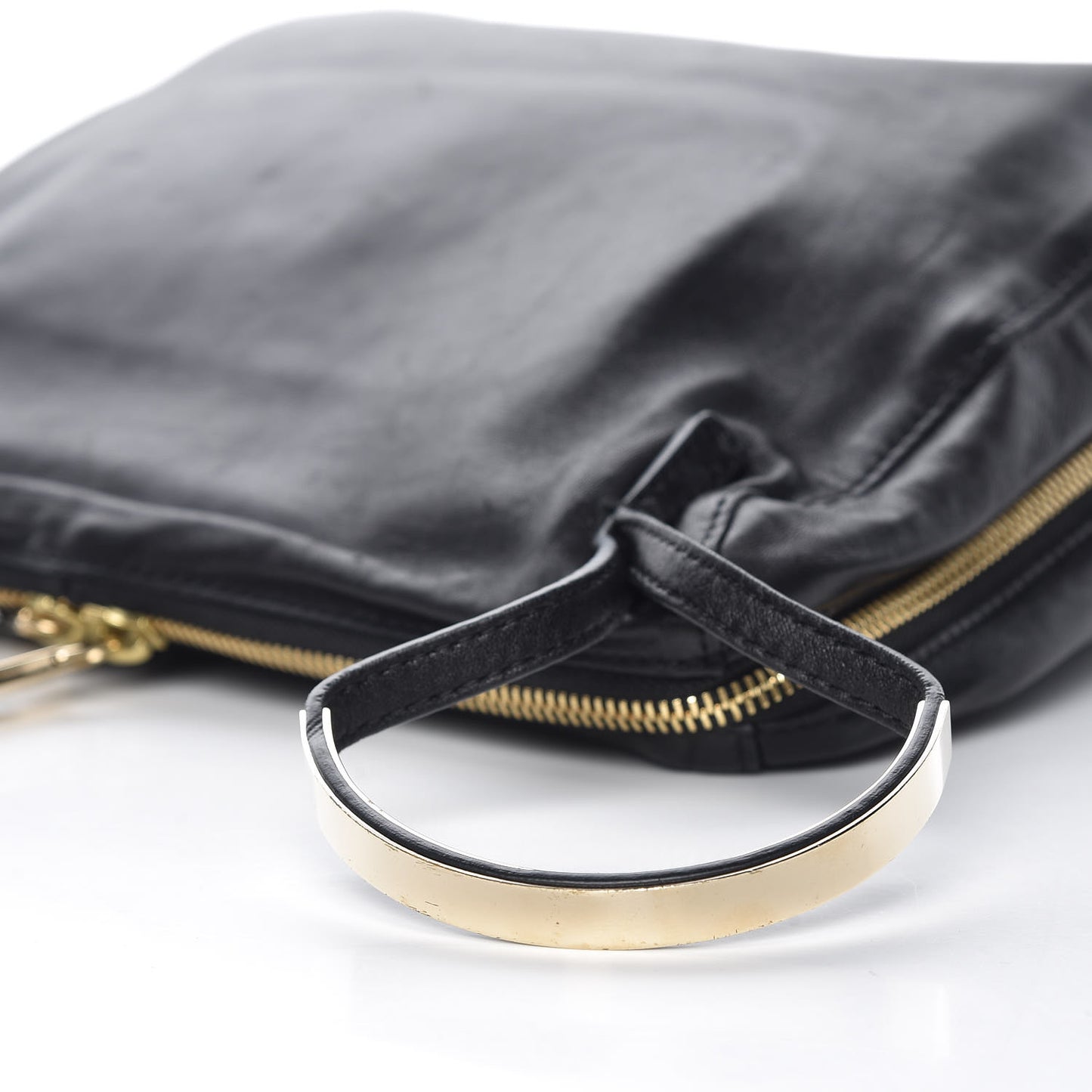 Lambskin Wristlet Clutch Black