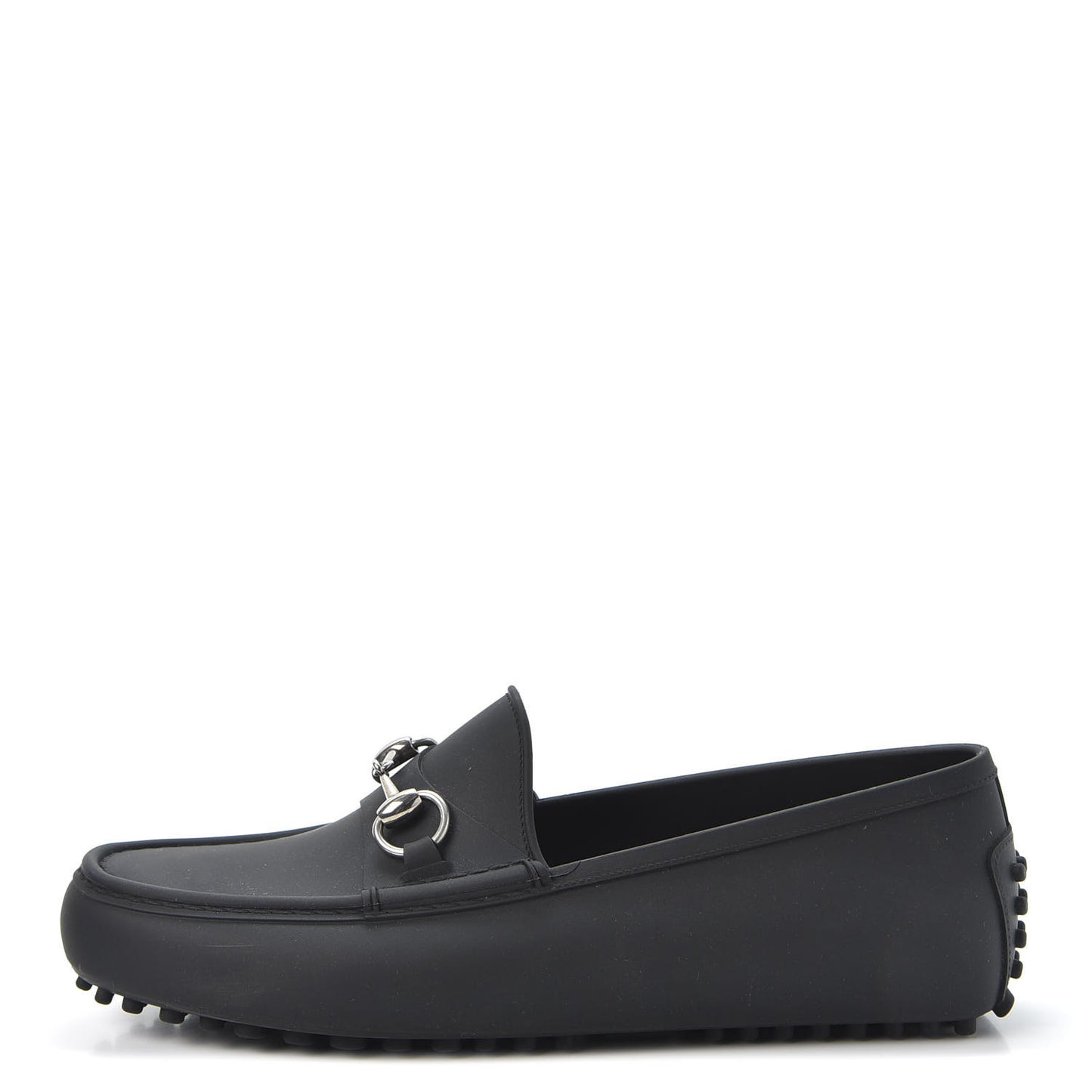 Rubber Mens Horsebit Driver Loafers 7 Black