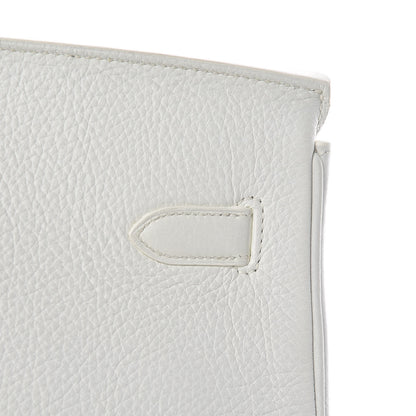 Hermes Taurillon Clemence Birkin 40 White 12 of 39