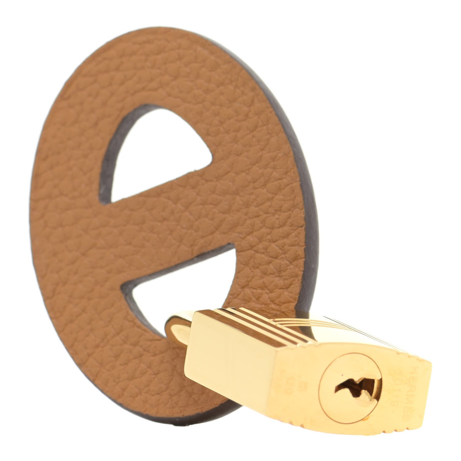 Hermes Togo Epsom Maillons Enchaines Shoe Accessory Gold Black 4 of 6