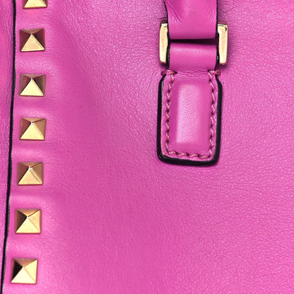 Valentino Garavani Vitello Small Rockstud Double Handle Tote Purple Violet 9 of 10
