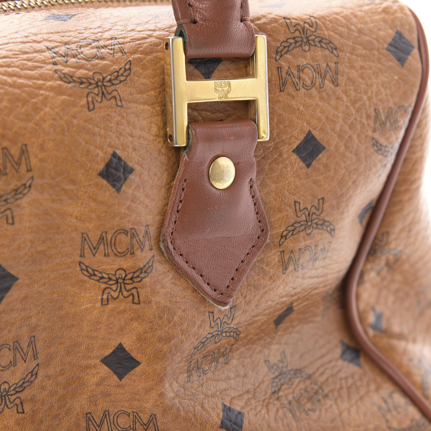 MCM Visetos Essential Boston Bag Cognac 12 of 12