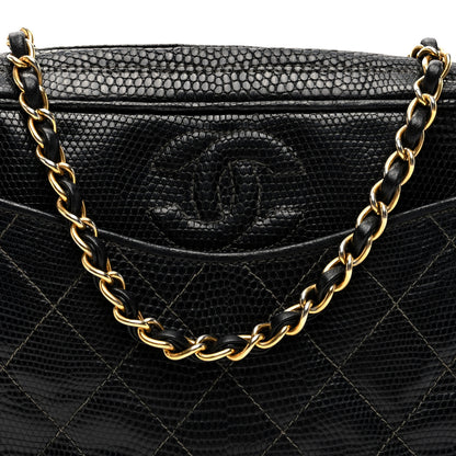 Chanel Lizard Quilted Small Tassel Camera Case Black 8 of 10
