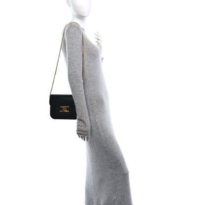 Celine Shiny Calfskin College Triomphe Black 2 of 9