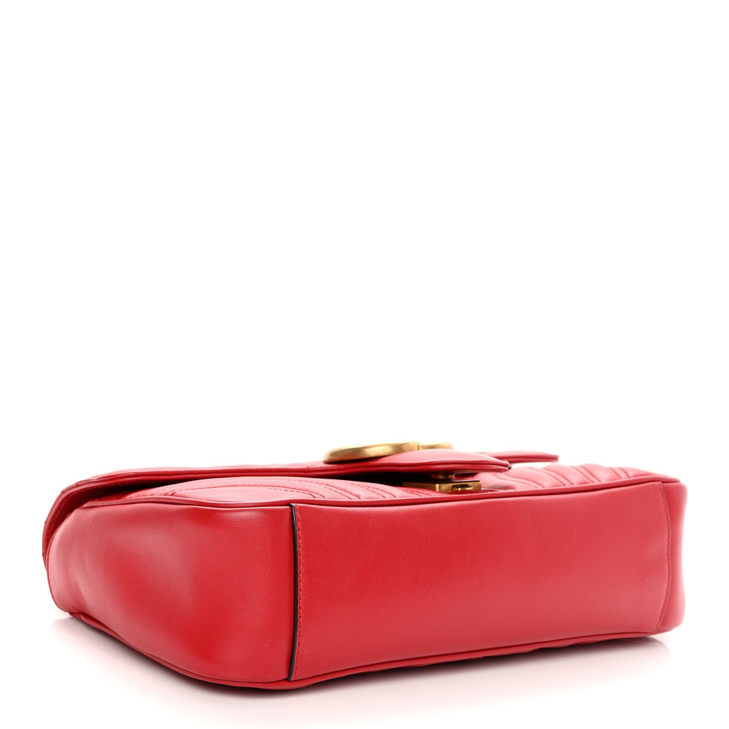 Calfskin Matelasse Small GG Marmont Shoulder Bag Hibiscus Red