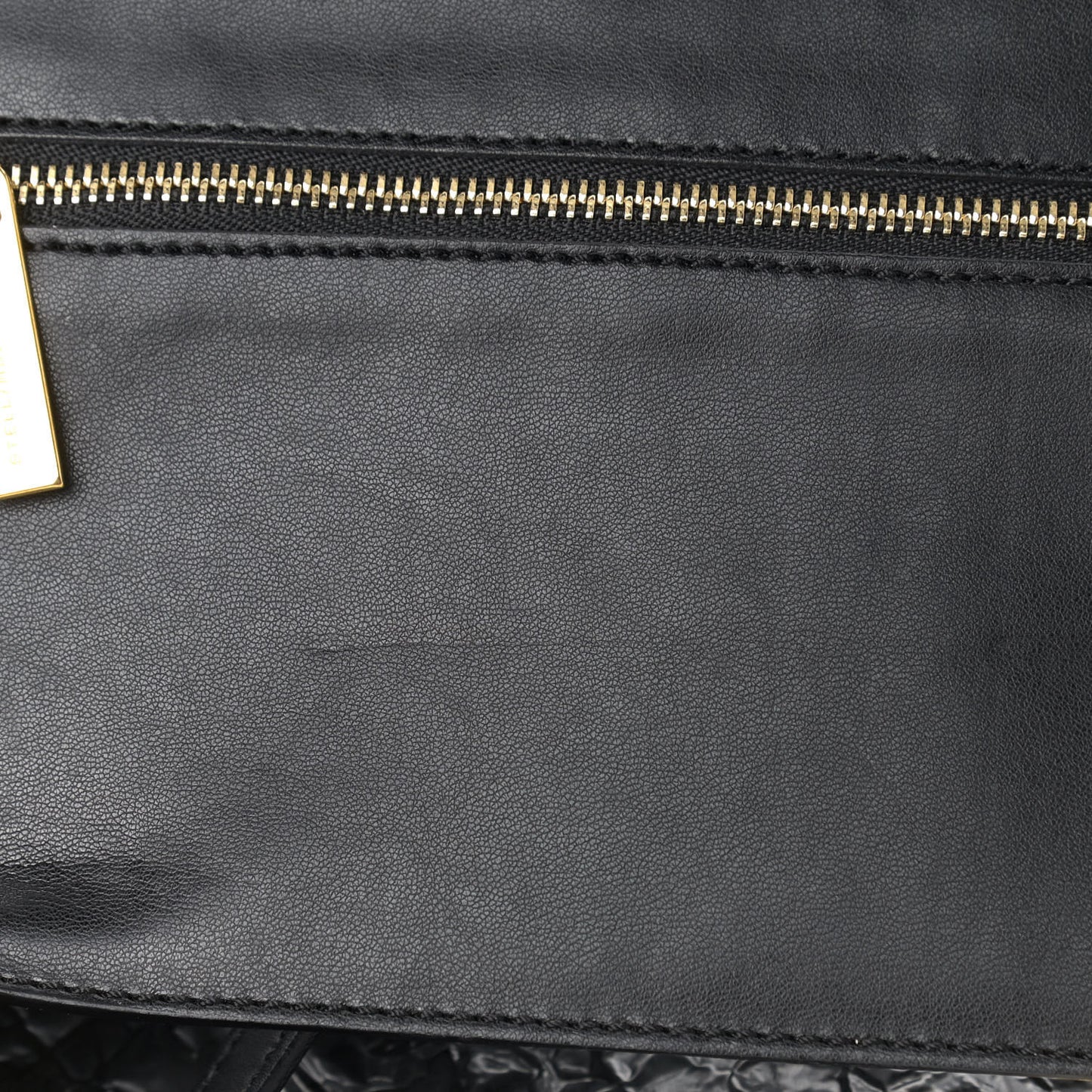 Crinkled Faux Patent Beckett Shoulder Bag Black