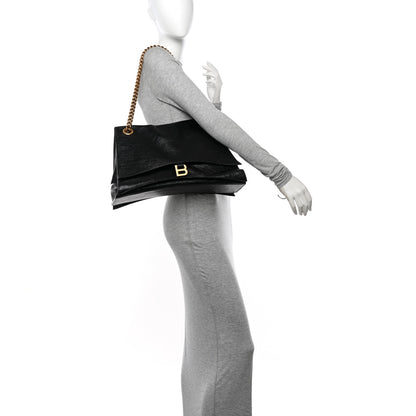 Balenciaga Crushed Calfskin Large Crush Chain Bag Black 2 of 10