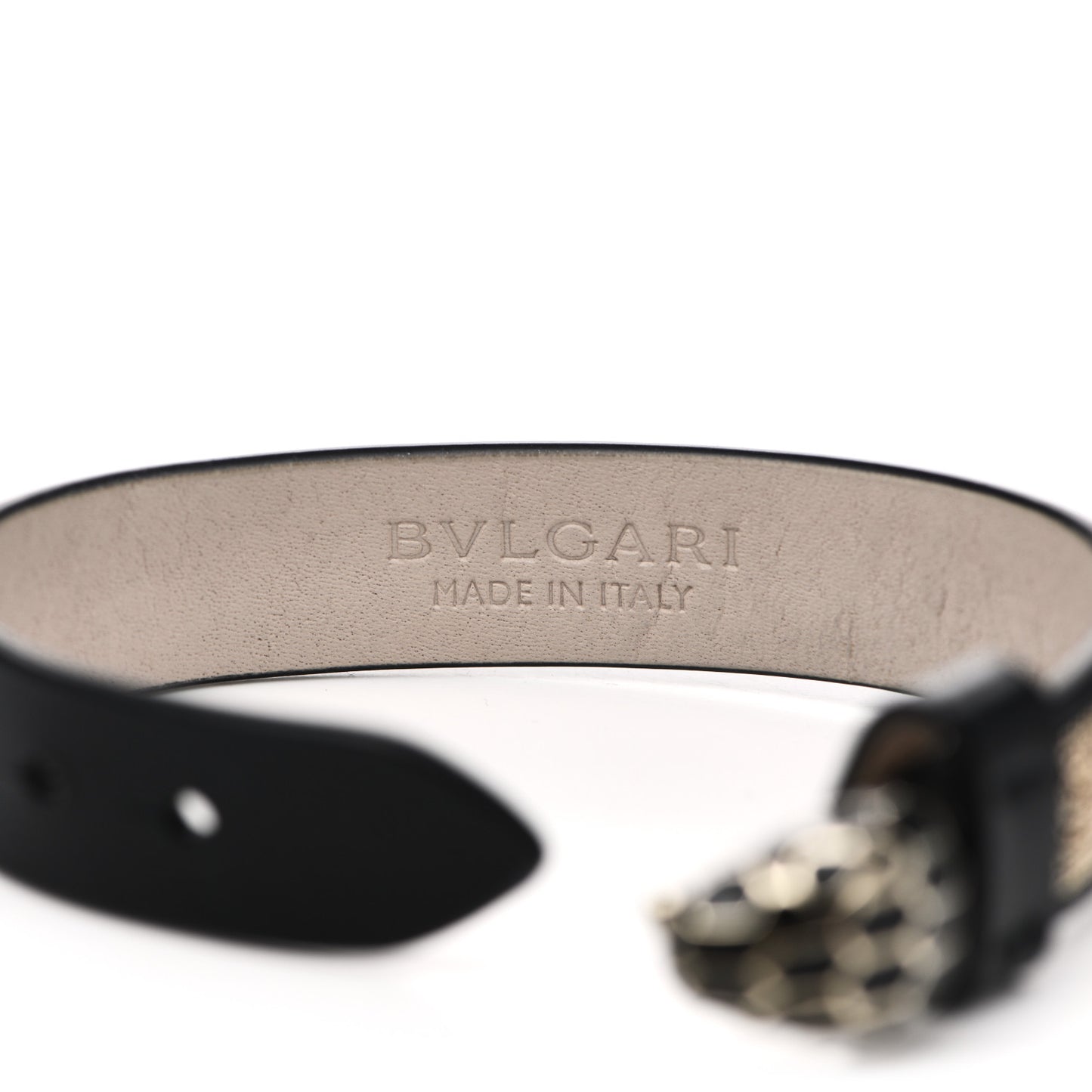 Leather Serpenti Forever Bracelet Black