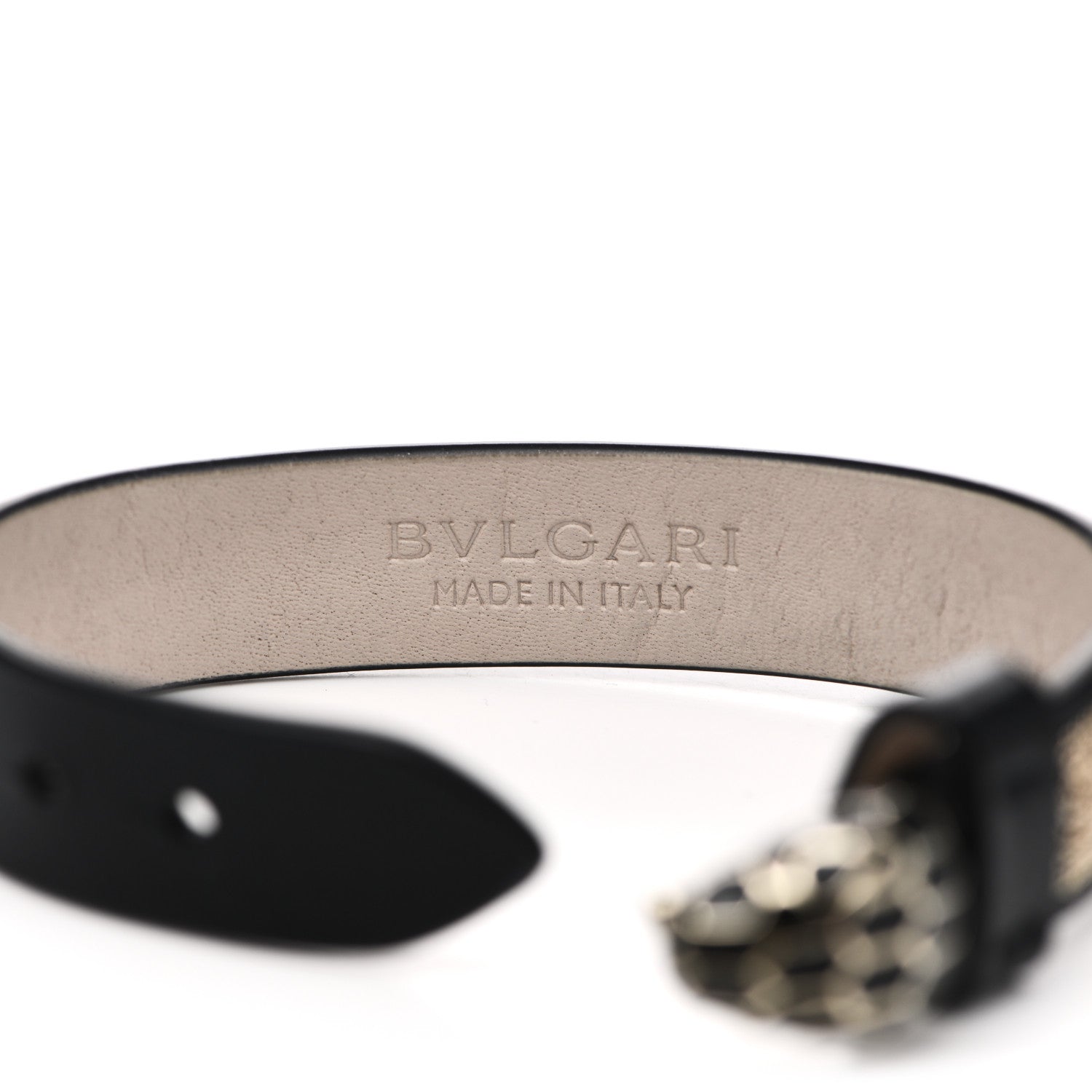 Bulgari Leather Serpenti Forever Bracelet Black 3 of 4