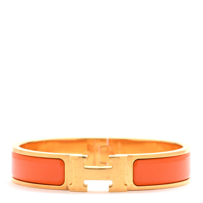 Hermes Enamel Narrow Clic Clac H Bracelet GM Orange 1 of 6