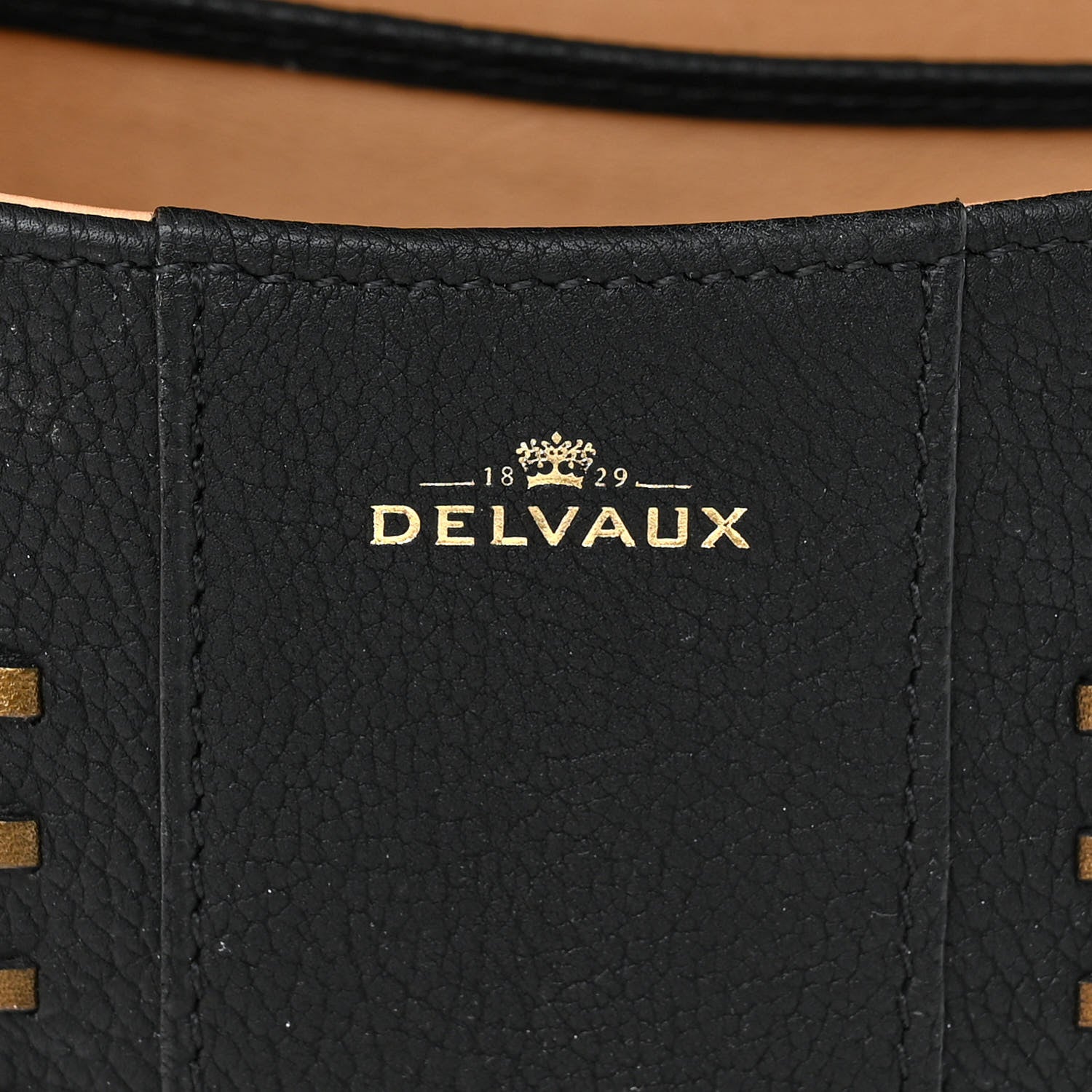 Delvaux Crispy Calfskin Tribal Stitch Mini Brillant Satchel Black Bronze 7 of 19
