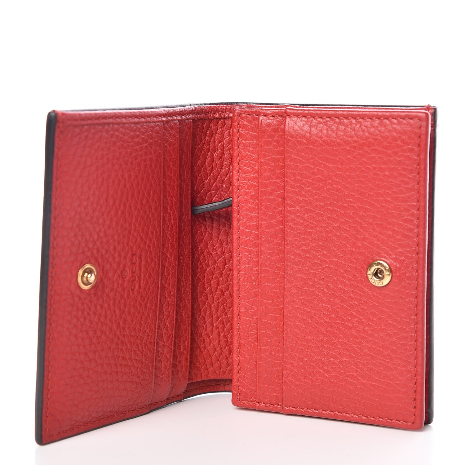 Gucci Pebbled Calfskin Animalier Card Case Red 5 of 8