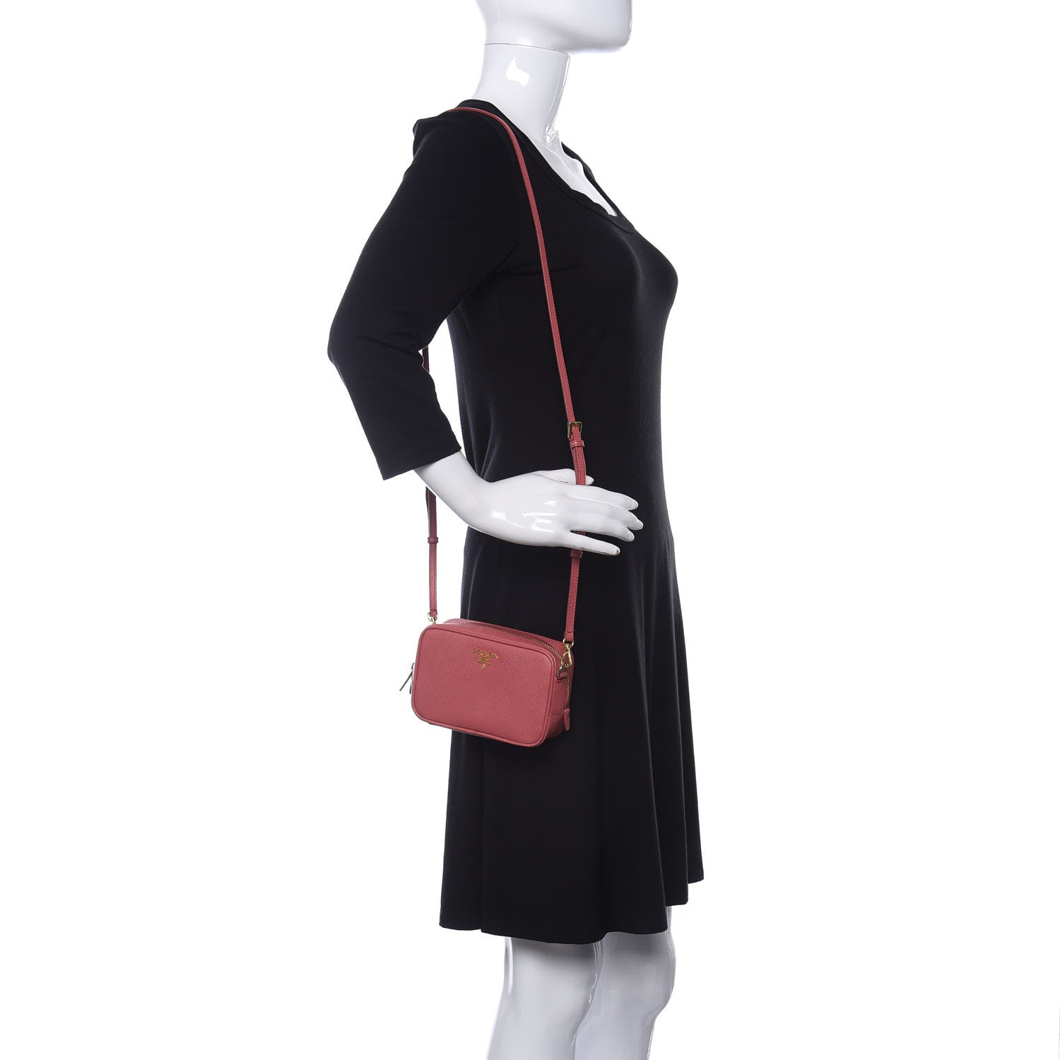 Prada Saffiano Lux Mini Camera Crossbody Bag Bruyere 2 of 15