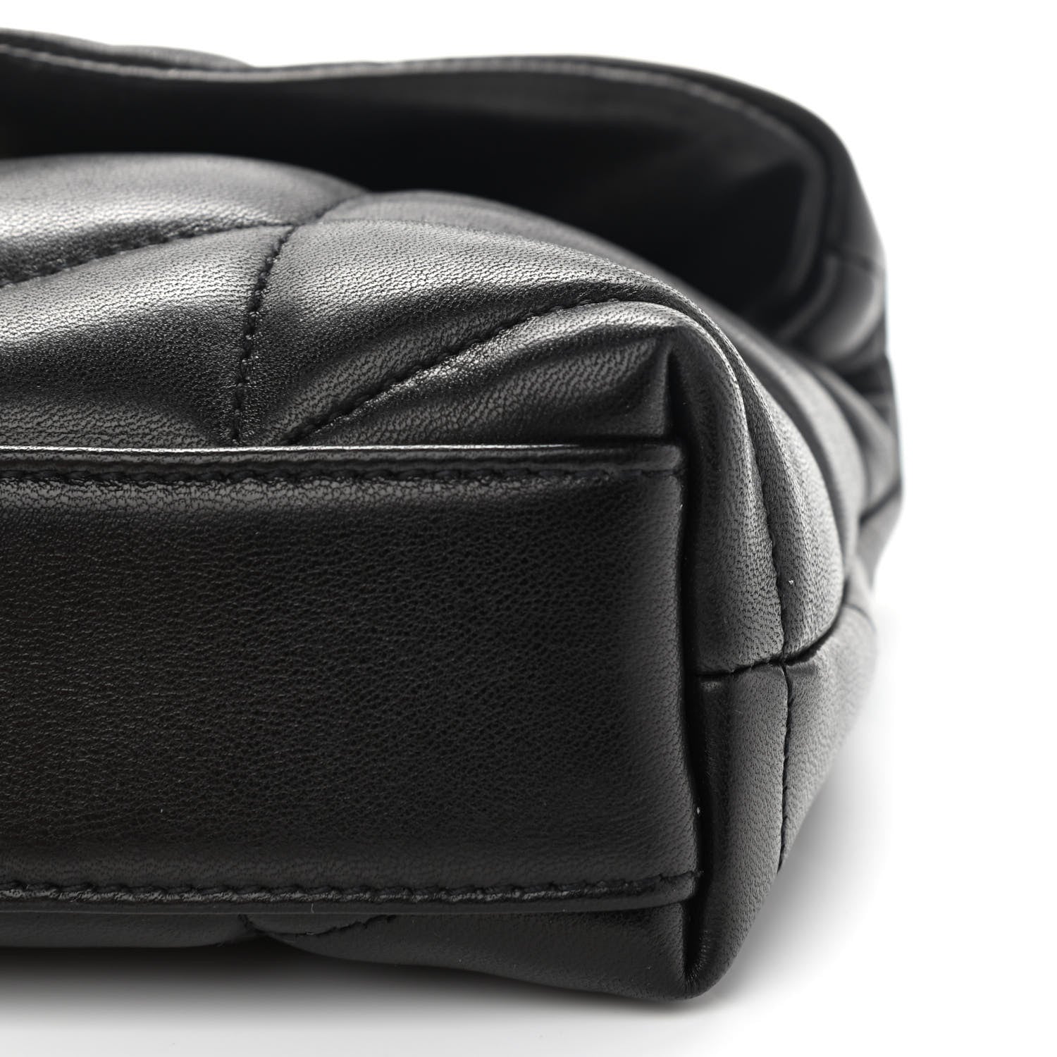 Saint Laurent Lambskin Monogram Loulou Puffer Pouch Clutch Black 10 of 10