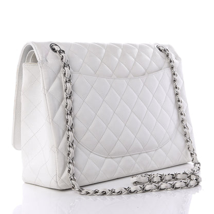 Chanel Caviar Quilted Maxi Double Flap White 2 of 8