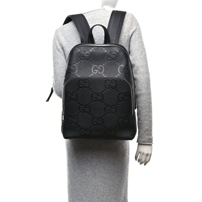 Gucci Calfskin Jumbo GG Embossed Large Backpack Black 2 of 10