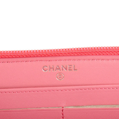 Chanel Lambskin Camellia Embossed Zip Around Large Gusset Wallet Pink 6 of 8