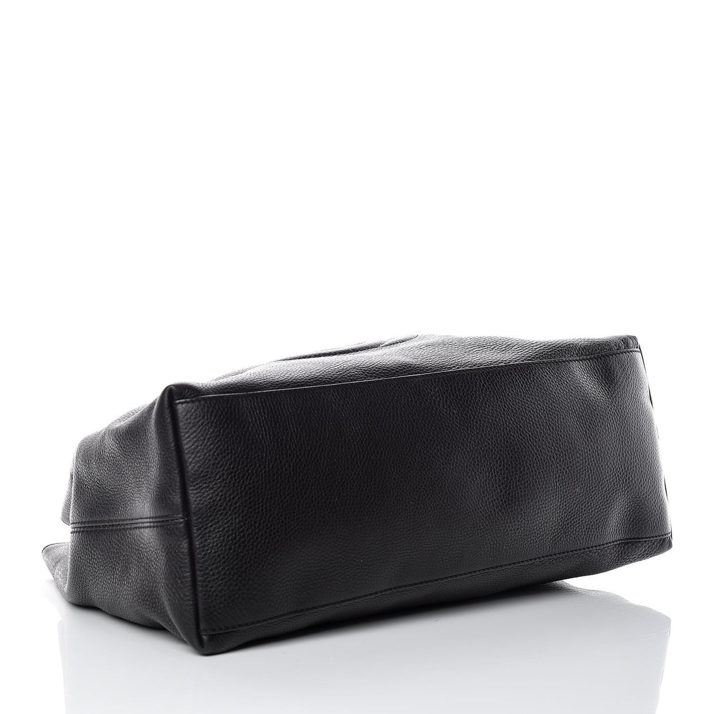 Pebbled Calfskin Large Soho Chain Shoulder Bag Black