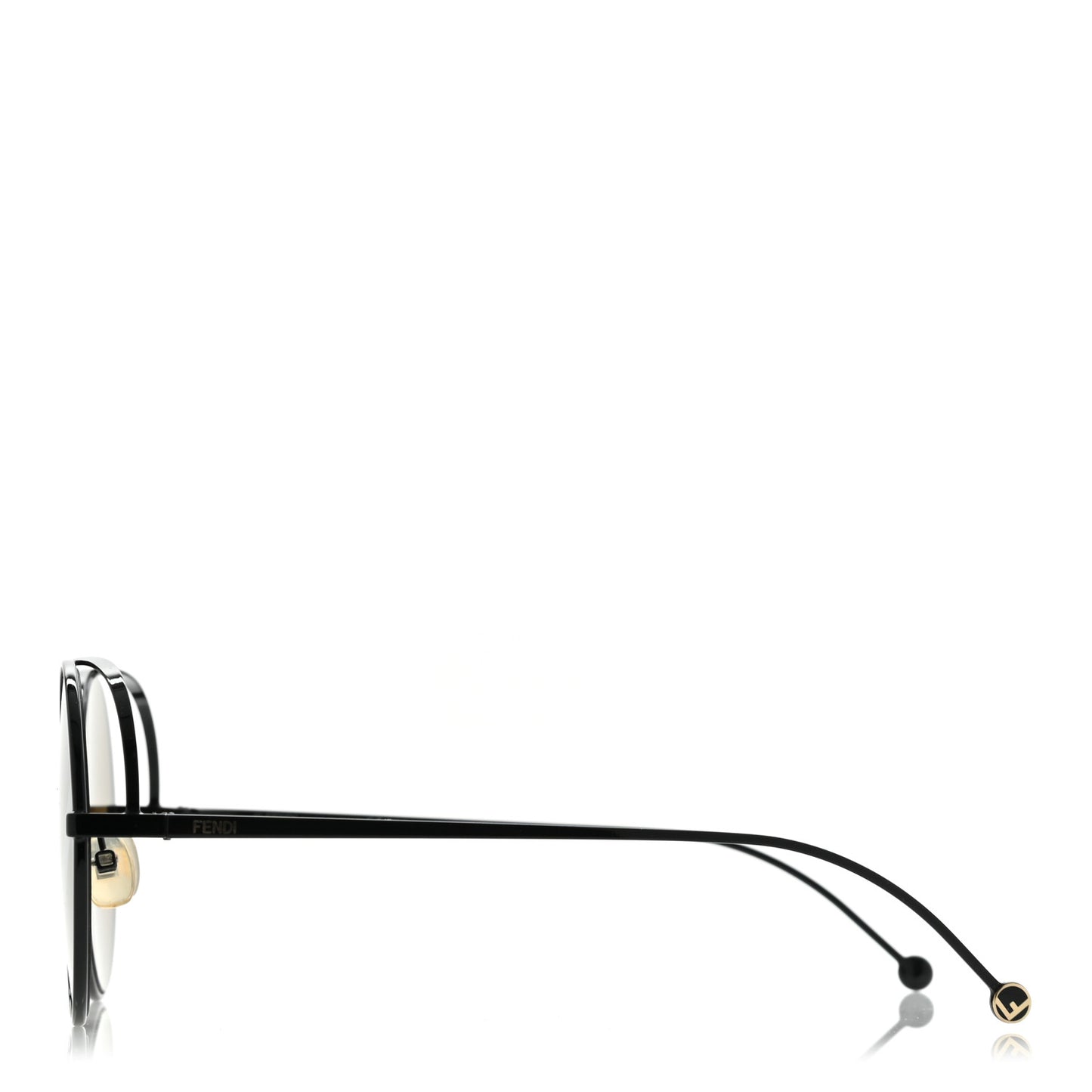 Metal F is Fendi Printed Run Away Round Frame Sunglasses FF 0343/S Black