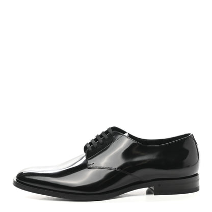 Saint Laurent Patent Calfskin Mens Smoking 25 Derby Lace Up Shoes 45 Black 1 of 10