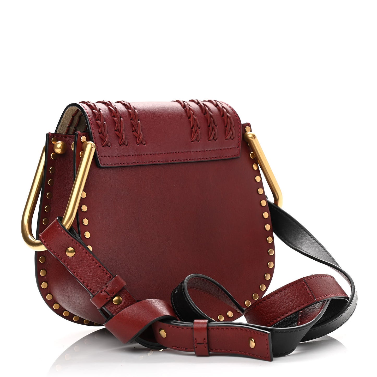 Calfskin Braided Mini Hudson Shoulder Bag Sienna Red