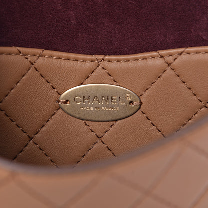 Chanel Calfskin Quilted Flap And Coin Purse Light Brown 6 of 12