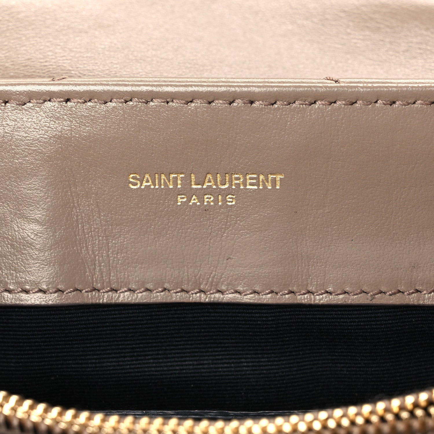 Saint Laurent Calfskin Y Quilted Monogram Small Loulou Chain Satchel Dark Beige 5 of 10