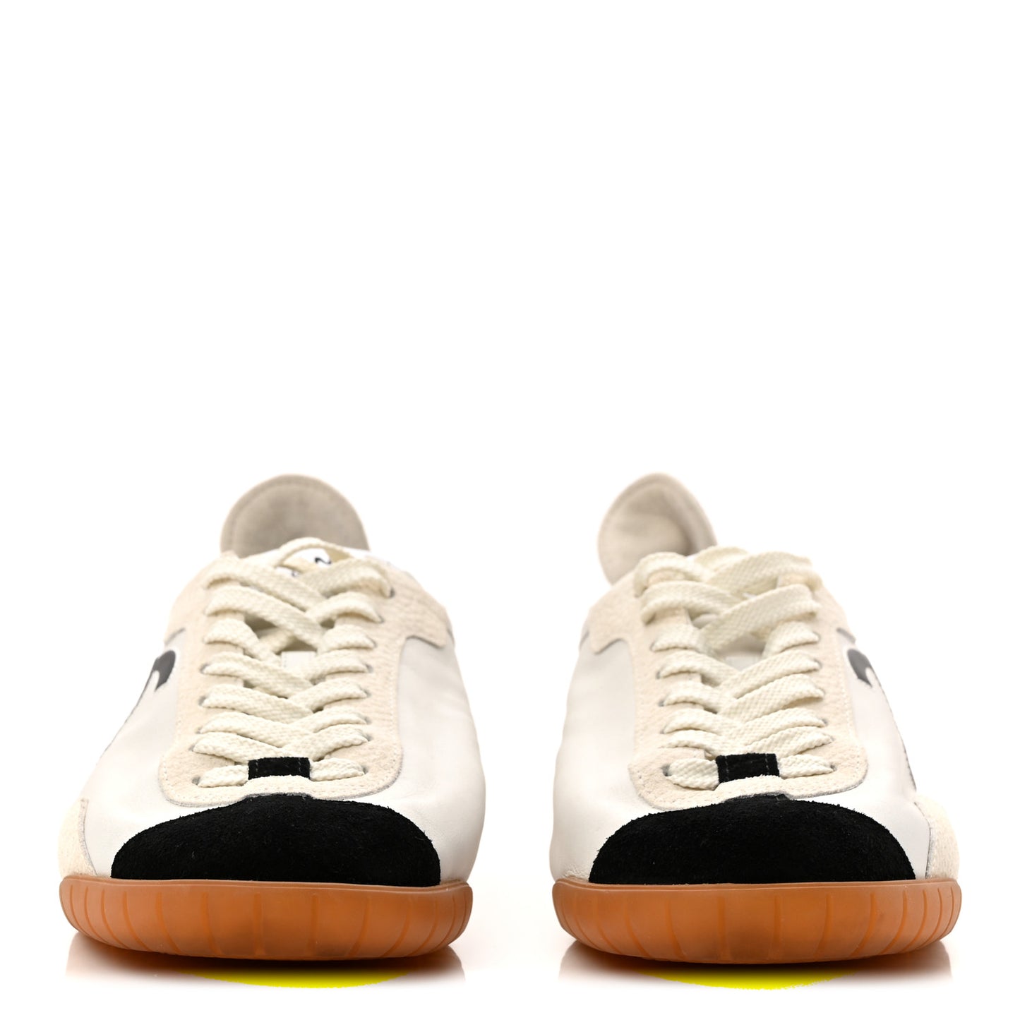 Calfskin Embossed Suede Sneakers 38 White Black
