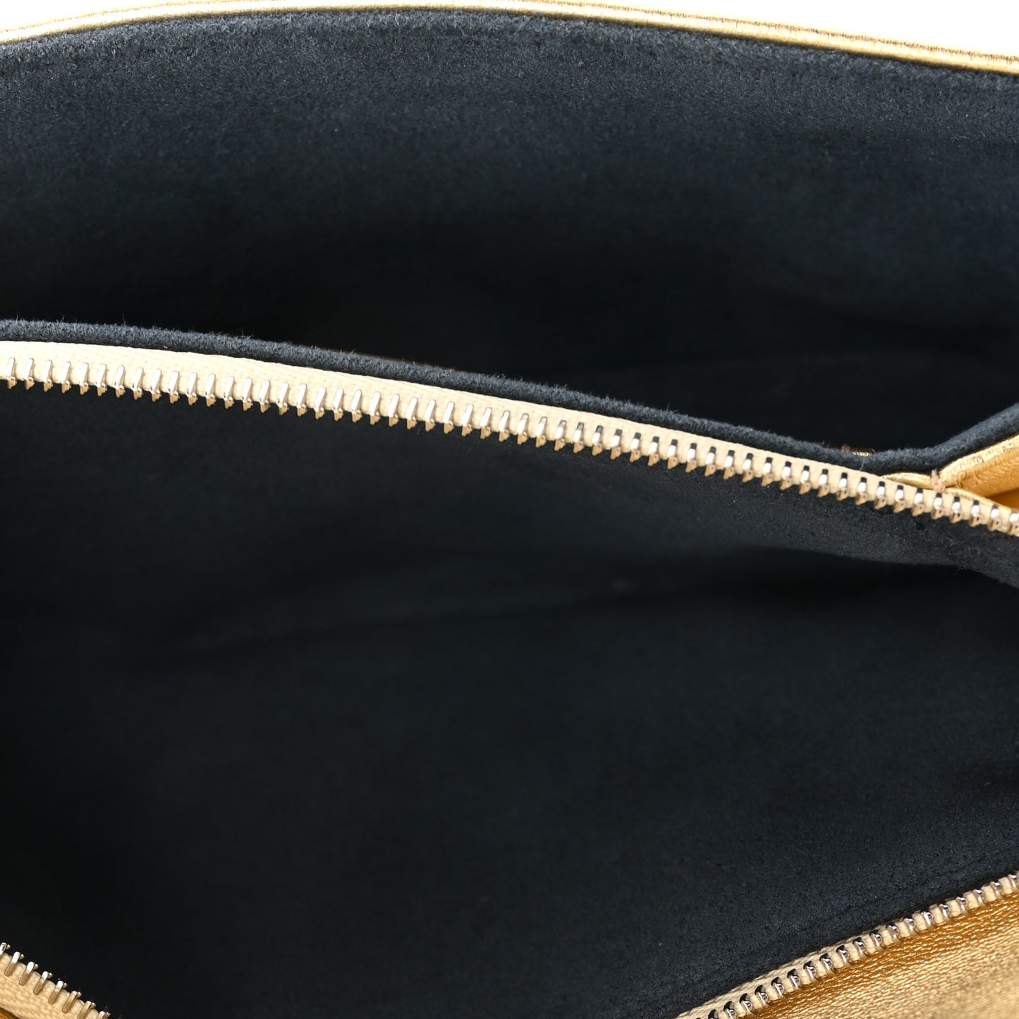 Metallic Lambskin Embossed Monogram Pochette Coussin Gold