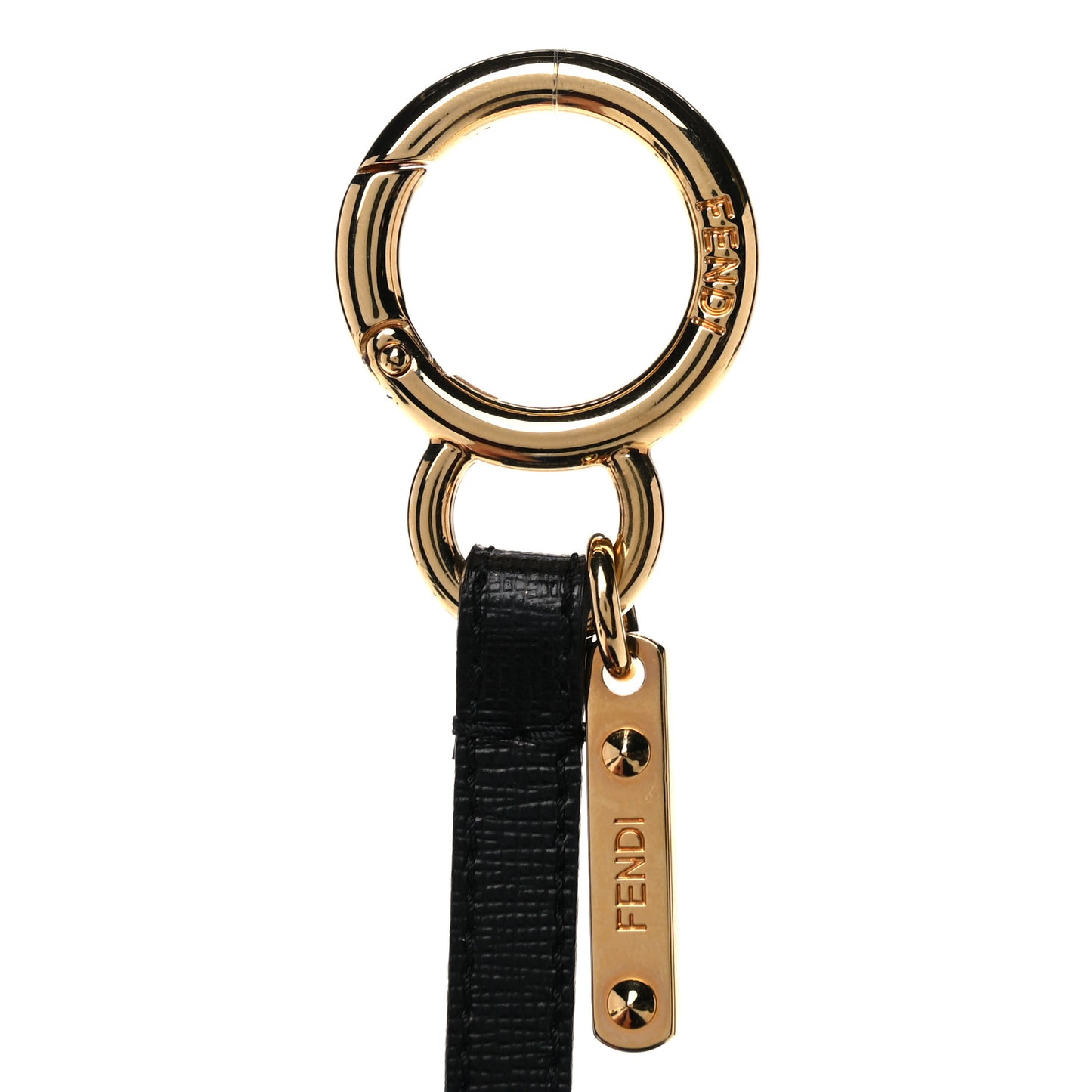 Fox Fur M ABCharm Bag Charm Black Blue