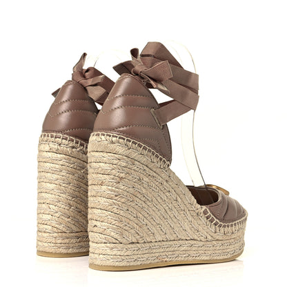 Gucci Nappa Matelasse GG Marmont Ankle Wrap Platform 35/120mm Espadrille Wedges 38 Porcelain Rose 4 of 10