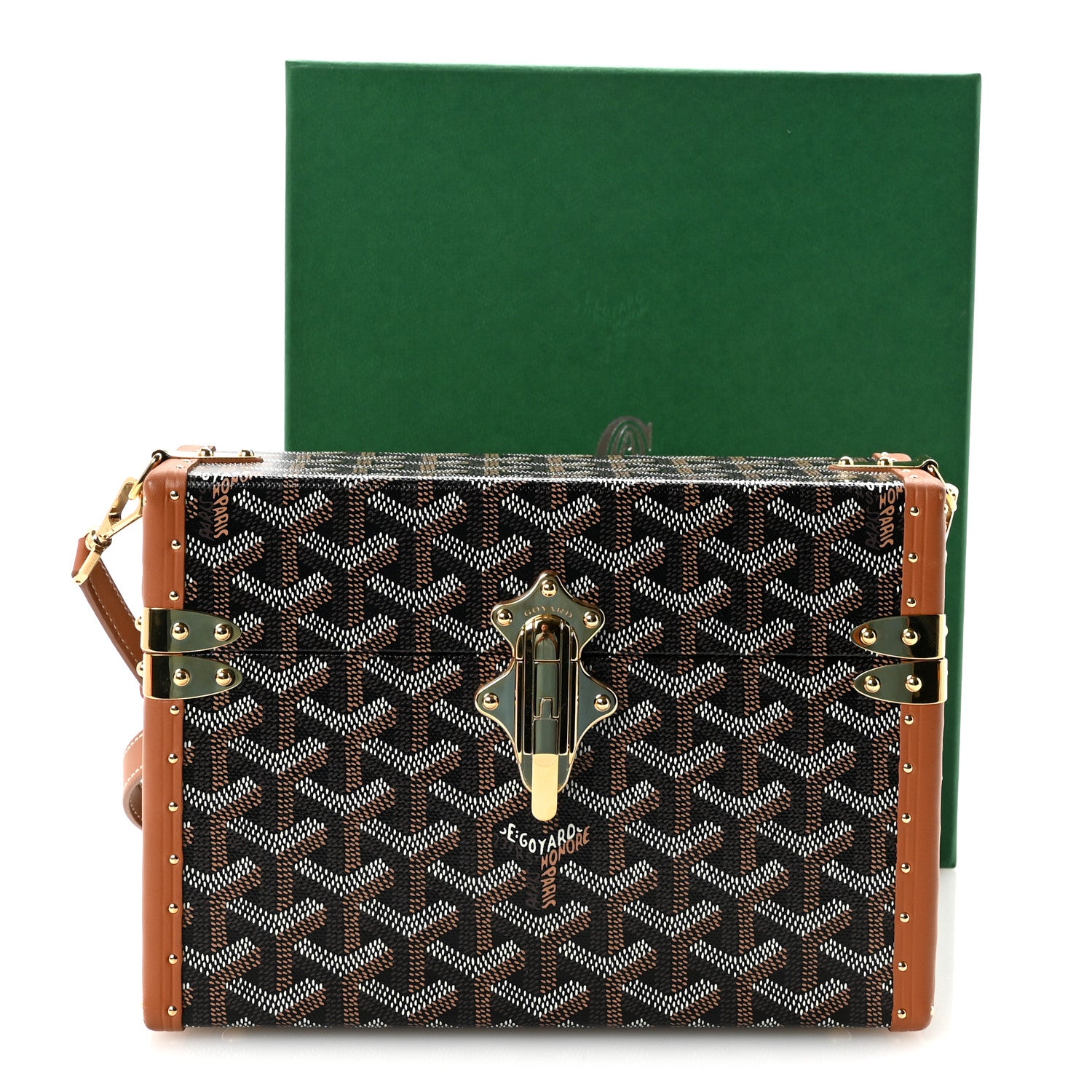 Goyard Goyardine Cassette Trunk Bag Black Gold 10 of 10