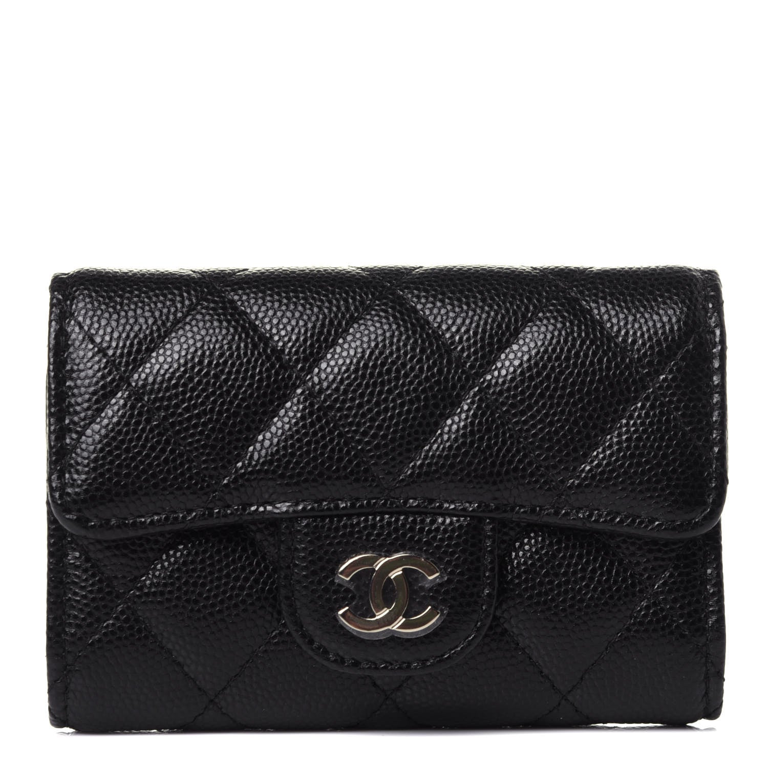 Chanel Caviar Quilted Classic 4 Key Holder Wallet Black 1 of 12