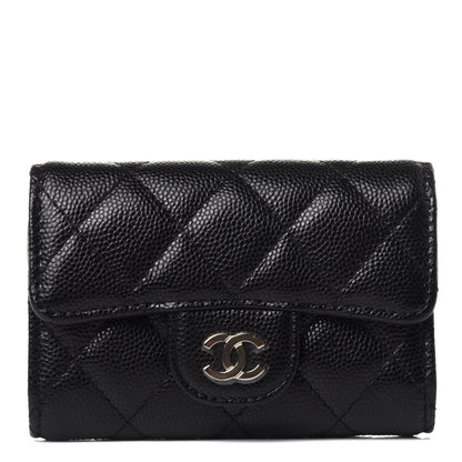 Chanel Caviar Quilted Classic 4 Key Holder Wallet Black 1 of 12