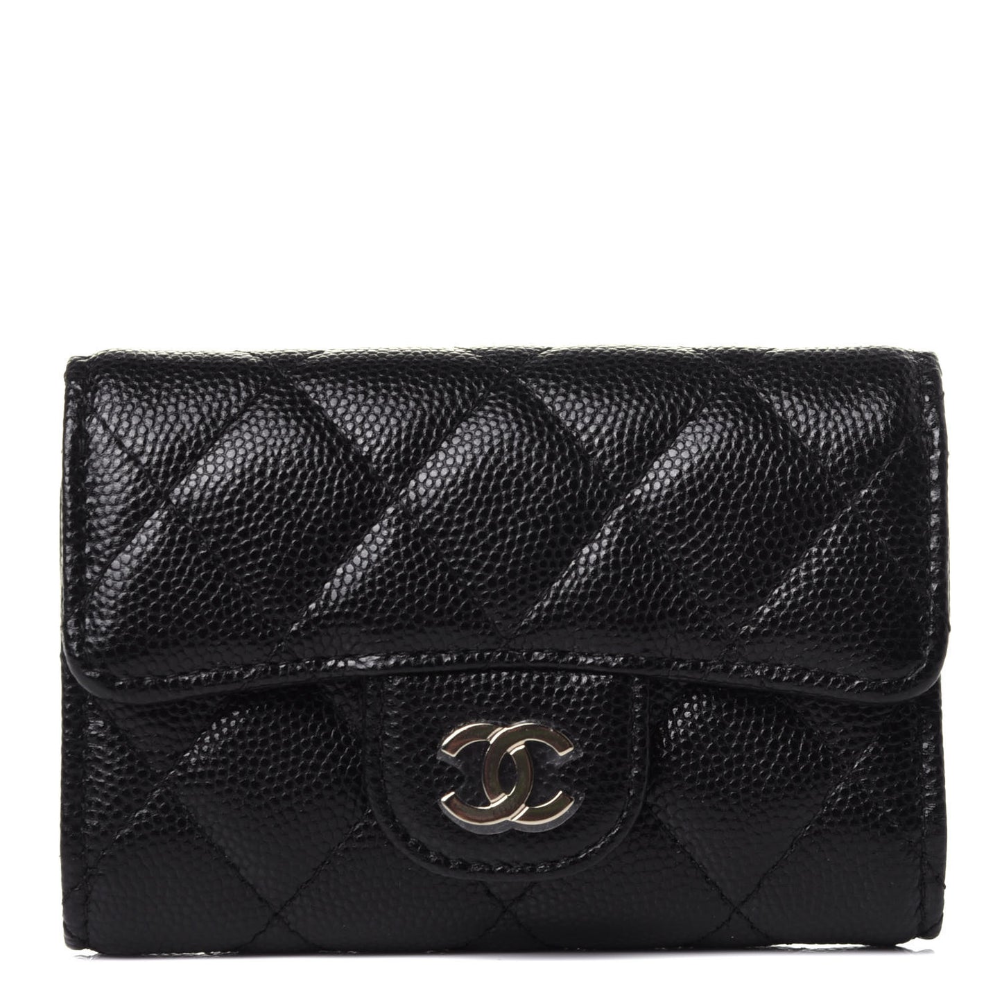 Caviar Quilted Classic 4 Key Holder Wallet Black