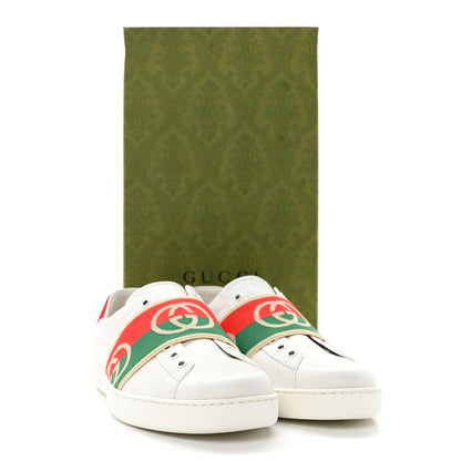 Gucci Calfskin Web Interlocking G Mens Ace Sneakers 7 White 9 of 9