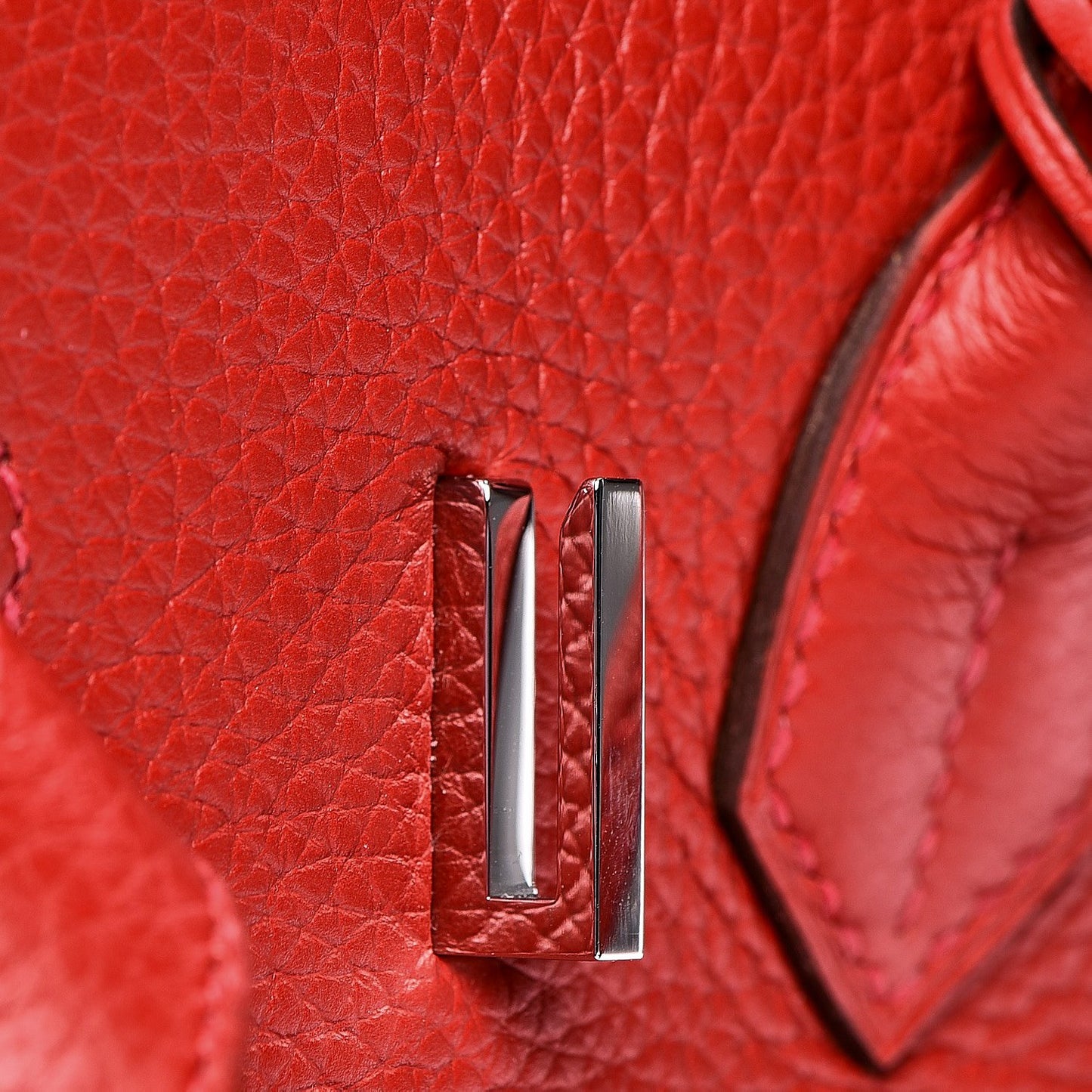 Taurillon Clemence Birkin 30 Rouge Casaque