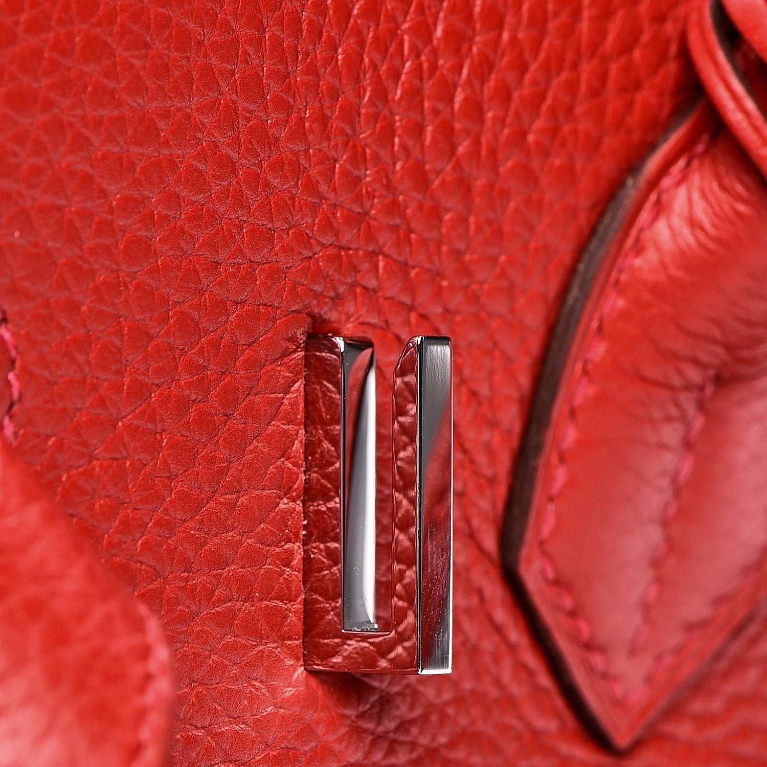 Hermes Taurillon Clemence Birkin 30 Rouge Casaque 26 of 33