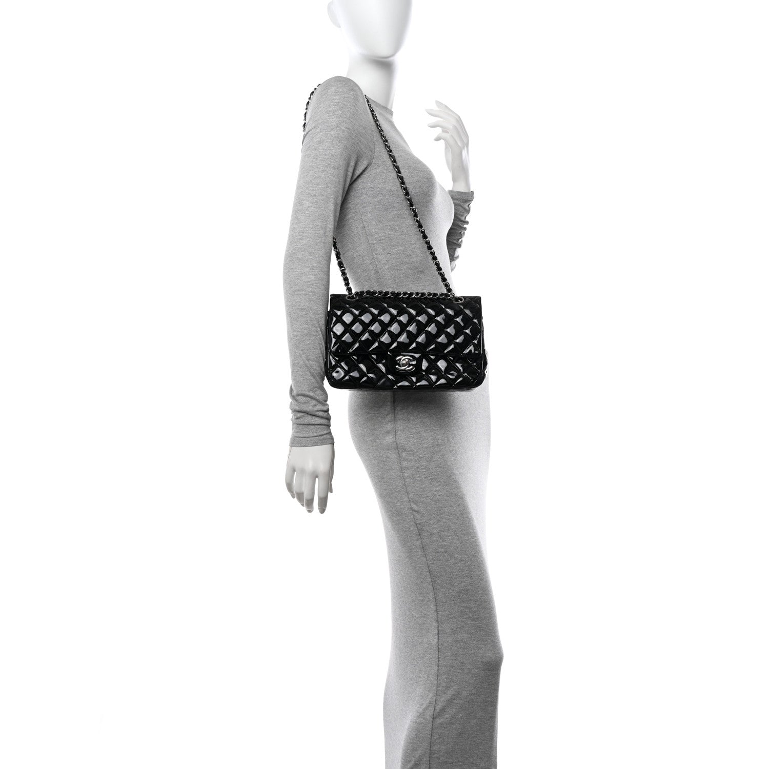 Chanel Patent Quilted Medium Double Flap Black 2 of 20