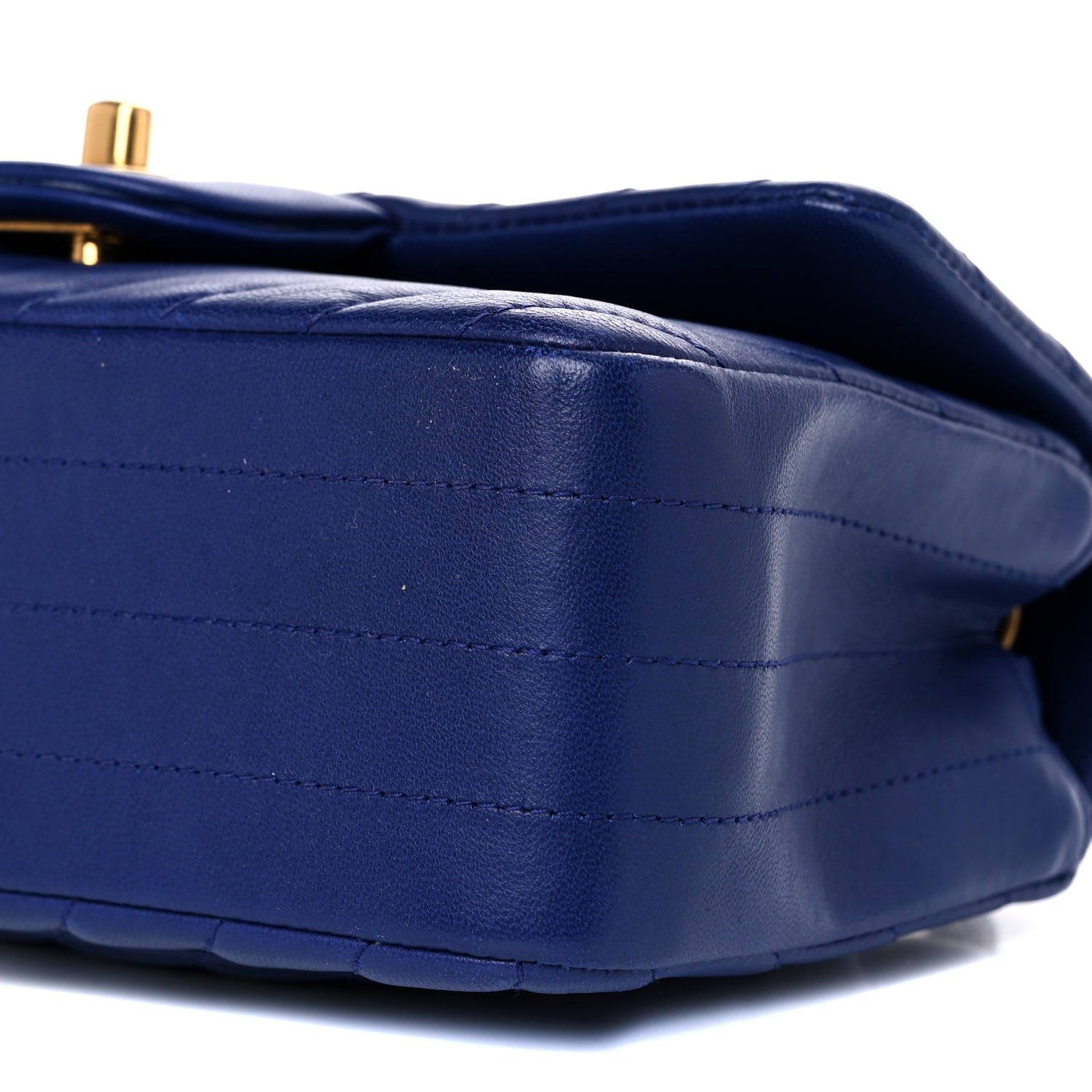 Chanel Lambskin Chevron Quilted Mini Rectangular Flap Blue 8 of 10
