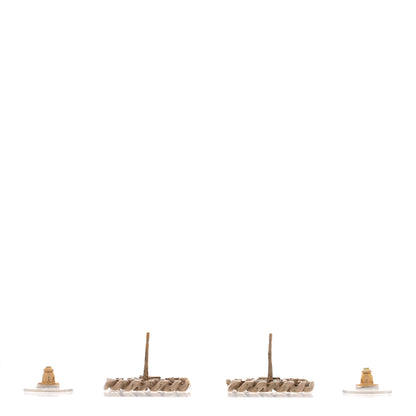 Chanel Metal Chain Link CC Earrings Gold 3 of 6