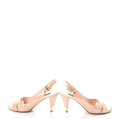 Louis Vuitton Vernis No Doubt Slingback Heels 36.5 Rose Poudre 6 of 11