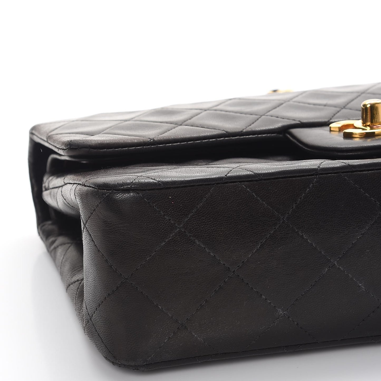 Lambskin Quilted Small Double Flap Black