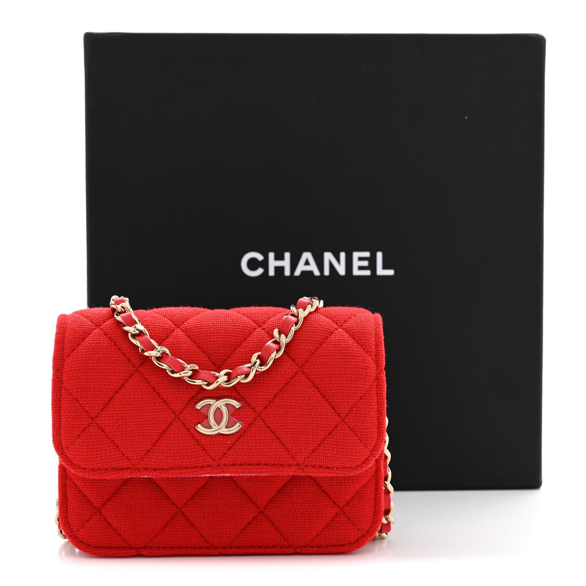 Jersey Quilted Micro Mini Flap Red
