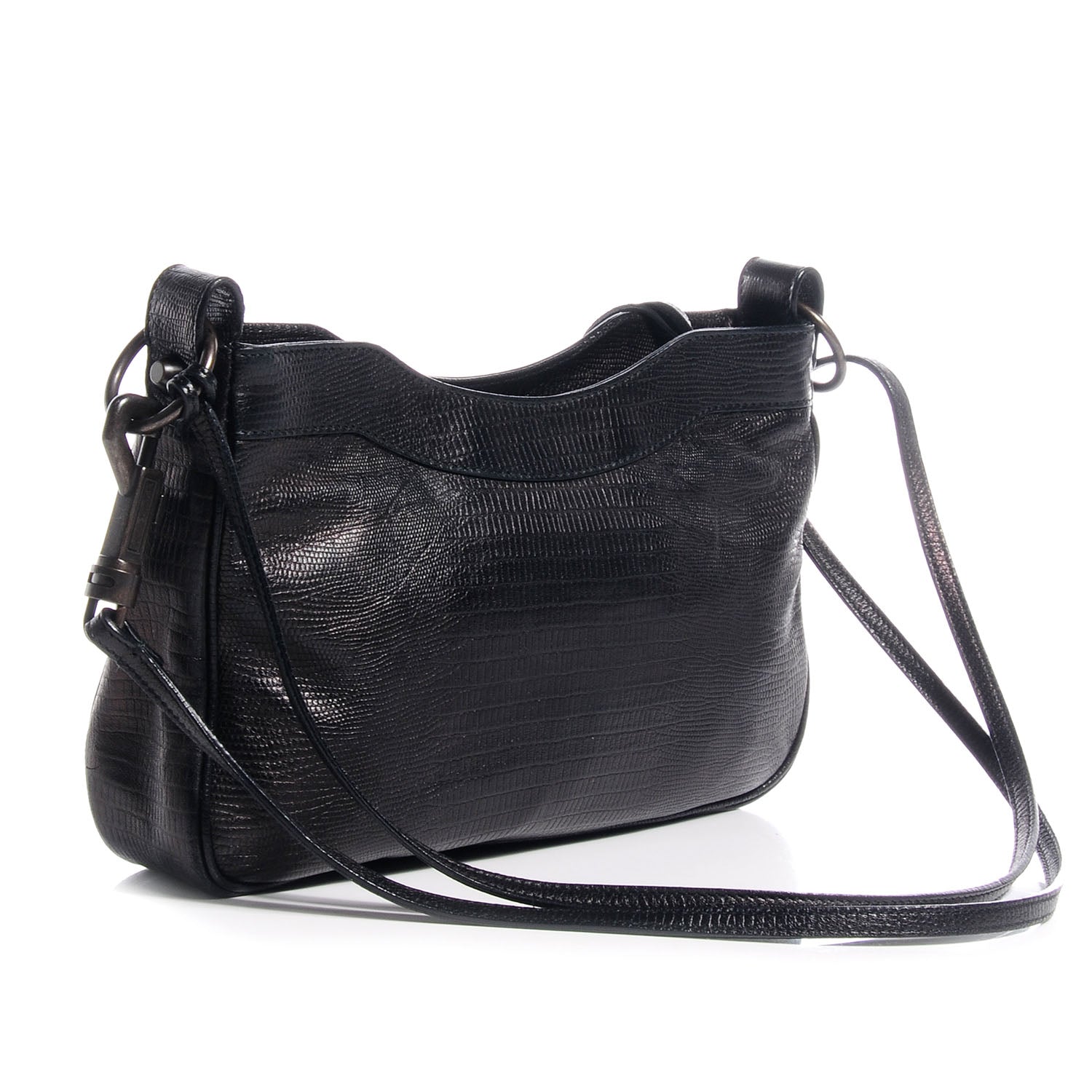 Balenciaga Agneau Lizard Embossed Classic Hardware Hip Black 3 of 11