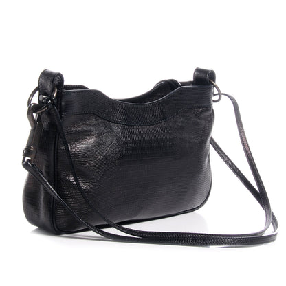 Balenciaga Agneau Lizard Embossed Classic Hardware Hip Black 3 of 11